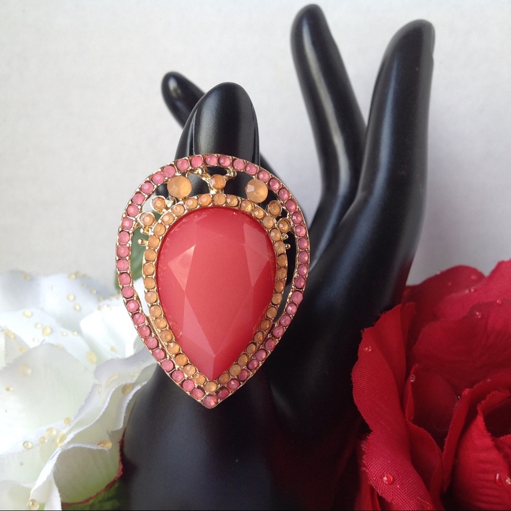 Teardrop Multi-Color Boho Style Statement Ring